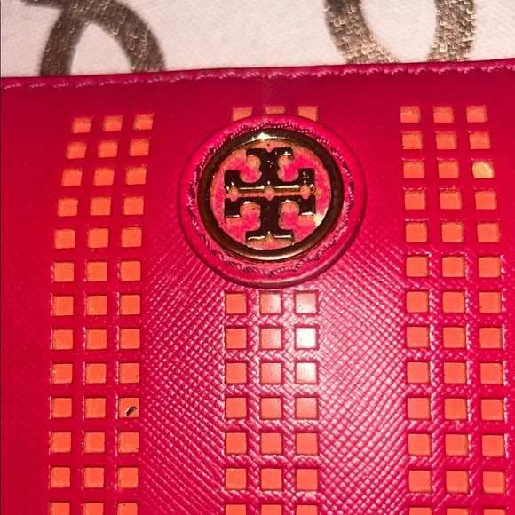Tory Burch Red and Orange Wallet - Picture 3 of 6